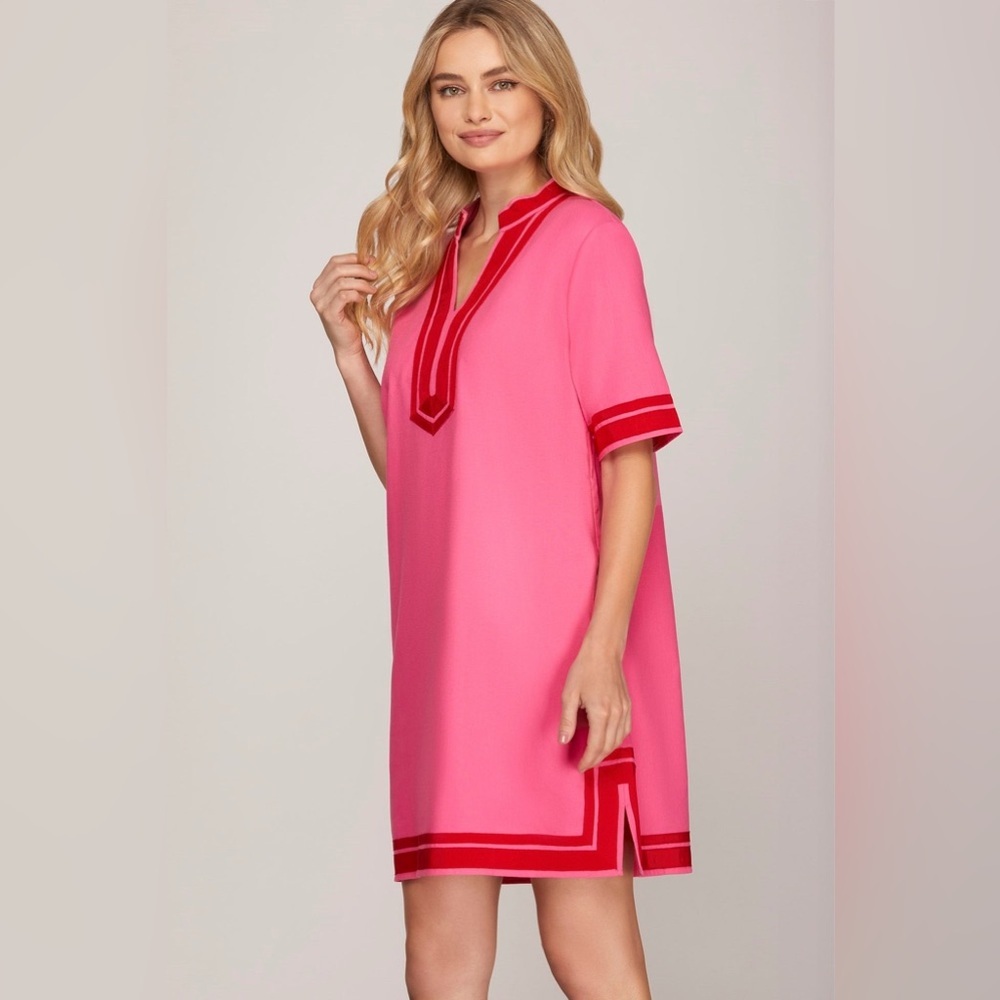 NWT She + Sky Pink‎ 100% Linen Full Sail Dress Size Small - Picture 14 of 14